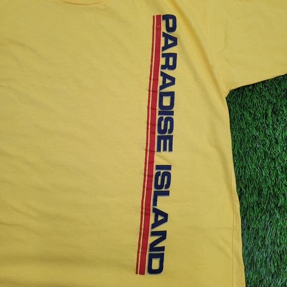 Vintage 90s Paradise-Island Shirt Large 21x27 Yellow - Picture 7 of 12